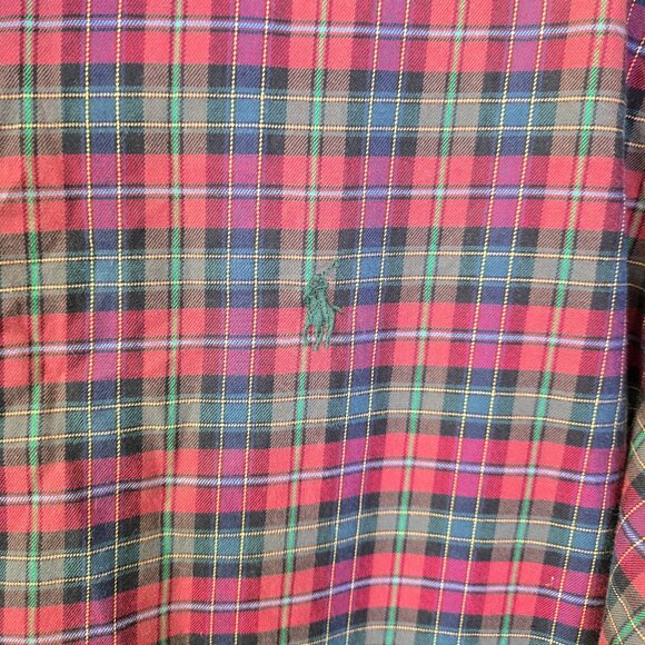 Ralph Lauren Classic Fit Tartan Plaid Button Down Shirt Size XL - Picture 5 of 7